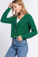 Load image into Gallery viewer, Long slv v-neck sweater cardigan