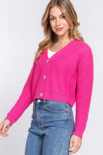 Load image into Gallery viewer, Long slv v-neck sweater cardigan