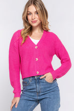 Load image into Gallery viewer, Long slv v-neck sweater cardigan