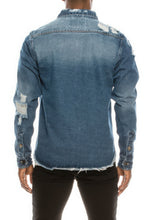 Load image into Gallery viewer, Men&#39;s Ripped Denim Overshirt