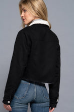 Load image into Gallery viewer, Button Closure Sherpa-lined Twill Jacket