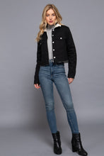 Load image into Gallery viewer, Button Closure Sherpa-lined Twill Jacket