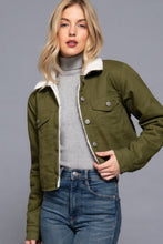 Load image into Gallery viewer, Button Closure Sherpa-lined Twill Jacket