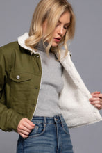 Load image into Gallery viewer, Button Closure Sherpa-lined Twill Jacket