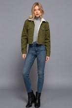 Load image into Gallery viewer, Button Closure Sherpa-lined Twill Jacket