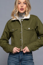 Load image into Gallery viewer, Button Closure Sherpa-lined Twill Jacket