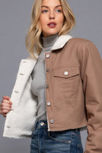 Load image into Gallery viewer, Button Closure Sherpa-lined Twill Jacket