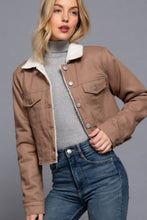 Load image into Gallery viewer, Button Closure Sherpa-lined Twill Jacket