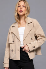 Load image into Gallery viewer, Double Breasted Short Trench Jacket