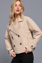 Load image into Gallery viewer, Double Breasted Short Trench Jacket