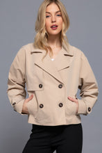 Load image into Gallery viewer, Double Breasted Short Trench Jacket