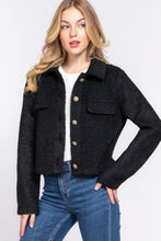 Load image into Gallery viewer, Long Slv Teddy Fleece Short Jacket