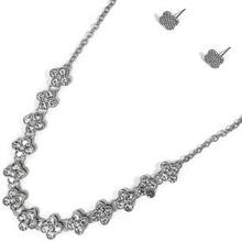 Load image into Gallery viewer, Rhinestone Clover Necklace Earring Set