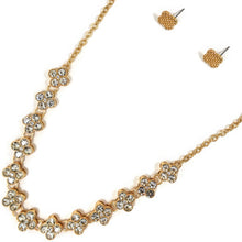 Load image into Gallery viewer, Rhinestone Clover Necklace Earring Set