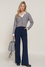 Load image into Gallery viewer, Back elastic straight woven long pants