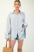 Load image into Gallery viewer, Printed cotton gauze button down woven shirt