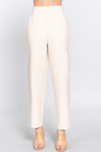 High Waist Pintuck Detail Long Pants