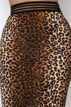 Load image into Gallery viewer, High-rise Banded Leopard Midi Skirt