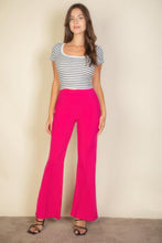 Load image into Gallery viewer, High Waist Stretch Crepe Flare Pants