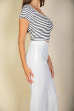 Load image into Gallery viewer, High Waist Stretch Crepe Flare Pants