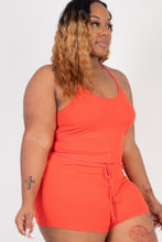 Load image into Gallery viewer, Plus Size Ribbed Crop Cami Top &amp; Shorts Set