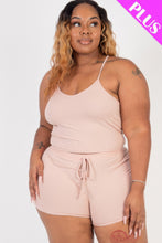 Load image into Gallery viewer, Plus Size Ribbed Crop Cami Top &amp; Shorts Set