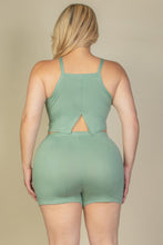 Load image into Gallery viewer, Plus Size Split Back Cami Top &amp; Shorts Set