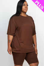 Load image into Gallery viewer, Plus Size Loose Fit Top &amp; Biker Shorts Set