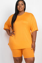 Load image into Gallery viewer, Plus Size Loose Fit Top &amp; Biker Shorts Set