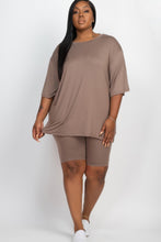 Load image into Gallery viewer, Plus Size Loose Fit Top &amp; Biker Shorts Set