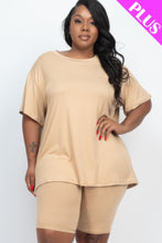 Load image into Gallery viewer, Plus Size Loose Fit Top &amp; Biker Shorts Set