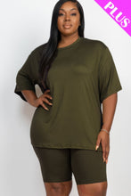 Load image into Gallery viewer, Plus Size Loose Fit Top &amp; Biker Shorts Set