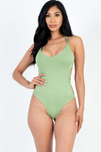 Load image into Gallery viewer, Sexy Solid Color Crisscross Back V-neck Bodysuit