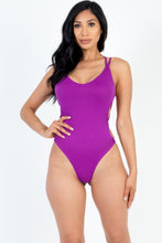 Load image into Gallery viewer, Sexy Solid Color Crisscross Back V-neck Bodysuit