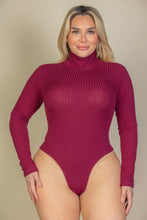 Load image into Gallery viewer, Plus Ribbed Turtle Neck Long Sleeve Bodysuit