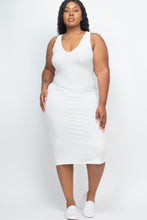 Load image into Gallery viewer, Plus Size Ribbed Sleeveless Bodycon Midi Dress