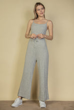 Load image into Gallery viewer, Sweater-knit Fuzzy Frenchy Tie Front Cami Jumpsuit