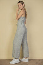 Load image into Gallery viewer, Sweater-knit Fuzzy Frenchy Tie Front Cami Jumpsuit