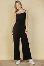 Load image into Gallery viewer, Sweater-knit Fuzzy Frenchy Tie Front Cami Jumpsuit