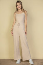 Load image into Gallery viewer, Sweater-knit Fuzzy Frenchy Tie Front Cami Jumpsuit