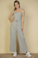 Load image into Gallery viewer, Sweater-knit Fuzzy Frenchy Tie Front Cami Jumpsuit