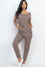 Load image into Gallery viewer, Two-way Shoulder Drawstring Jumpsuit