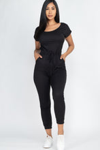 Load image into Gallery viewer, Two-way Shoulder Drawstring Jumpsuit