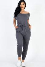 Load image into Gallery viewer, Two-way Shoulder Drawstring Jumpsuit