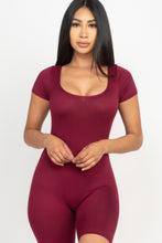 Load image into Gallery viewer, Short Sleeve Scoop Neck Bodycon Romper