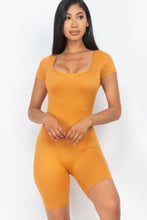 Load image into Gallery viewer, Short Sleeve Scoop Neck Bodycon Romper