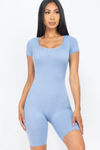 Load image into Gallery viewer, Short Sleeve Scoop Neck Bodycon Romper