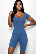 Load image into Gallery viewer, Short Sleeve Scoop Neck Bodycon Romper