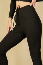 Load image into Gallery viewer, Tie-Front Ribbed Lounge Leggings