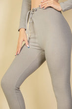 Load image into Gallery viewer, Tie-Front Ribbed Lounge Leggings